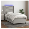 Image de Boxspring met matras en LED stof lichtgrijs 90x200 cm3138525