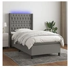 Image de Boxspring met matras en LED stof donkergrijs 100x200 cm3138534