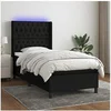 Image de Boxspring met matras en LED stof zwart 100x200 cm3138535