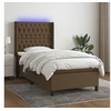 Image de Boxspring met matras en LED stof donkerbruin 100x200 cm3138536