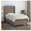 Image de Boxspring met matras en LED stof taupe 100x200 cm3138537