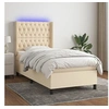 Image de Boxspring met matras en LED stof cràmekleurig 100x200 cm3138538