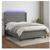 Image de Boxspring met matras en LED stof donkergrijs 140x190 cm3138550