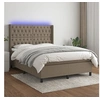 Image de Boxspring met matras en LED stof taupe 140x190 cm3138553