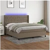 Image de Boxspring met matras en LED stof taupe 160x200 cm3138569