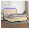 Image de Boxspring met matras en LED stof cràmekleurig 160x200 cm3138570