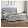 Image de Boxspring met matras en LED stof lichtgrijs 200x200 cm3138581