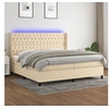 Image de Boxspring met matras en LED stof cràmekleurig 200x200 cm3138586