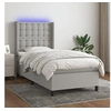 Image de Boxspring met matras en LED stof lichtgrijs 80x200 cm3138589