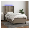 Image de Boxspring met matras en LED stof taupe 80x200 cm3138593