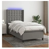 Image de Boxspring met matras en LED stof donkergrijs 90x200 cm3138606