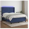 Image de Boxspring met matras en LED stof blauw 140x190 cm3138635