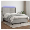 Image de Boxspring met matras en LED stof lichtgrijs 140x200 cm3138637