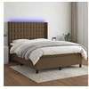 Image de Boxspring met matras en LED stof donkerbruin 140x200 cm3138640