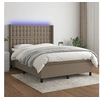 Image de Boxspring met matras en LED stof taupe 140x200 cm3138641