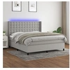 Image de Boxspring met matras en LED stof lichtgrijs 160x200 cm3138645