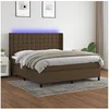 Image de Boxspring met matras en LED stof donkerbruin 160x200 cm3138648