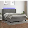 Image de Boxspring met matras en LED stof donkergrijs 180x200 cm3138654
