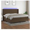 Image de Boxspring met matras en LED stof donkerbruin 200x200 cm3138664