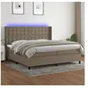 Image de Boxspring met matras en LED stof taupe 200x200 cm3138665