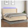 Image de Boxspring met matras en LED stof cràmekleurig 200x200 cm3138666