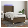 Image de Boxspring met matras en LED stof donkerbruin 80x200 cm3138672