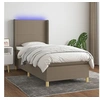 Image de Boxspring met matras en LED stof taupe 80x200 cm3138673