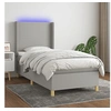 Image de Boxspring met matras en LED stof lichtgrijs 100x200 cm3138693