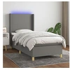 Image de Boxspring met matras en LED stof donkergrijs 100x200 cm3138694