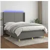 Image de Boxspring met matras en LED stof donkergrijs 140x190 cm3138710