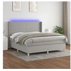 Image de Boxspring met matras en LED stof lichtgrijs 160x200 cm3138725