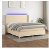 Image de Boxspring met matras en LED stof cràmekleurig 160x200 cm3138730