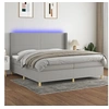 Image de Boxspring met matras en LED stof lichtgrijs 200x200 cm3138741
