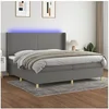 Image de Boxspring met matras en LED stof donkergrijs 200x200 cm3138742