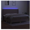 Image de Boxspring met matras en LED stof taupe 200x200 cm3138745