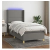 Image de Boxspring met matras en LED stof donkergrijs 100x200 cm3138774