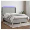 Image de Boxspring met matras en LED stof lichtgrijs 140x190 cm3138789