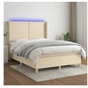 Image de Boxspring met matras en LED stof cràmekleurig 140x200 cm3138802