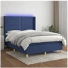 Image de Boxspring met matras en LED stof blauw 140x200 cm3138803