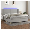 Image de Boxspring met matras en LED stof lichtgrijs 200x200 cm3138821