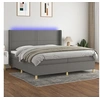 Image de Boxspring met matras en LED stof donkergrijs 200x200 cm3138822