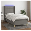 Image de Boxspring met matras en LED stof donkergrijs 90x200 cm3138846