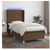 Image de Boxspring met matras en LED stof donkerbruin 80x200 cm3138848