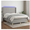 Image de Boxspring met matras en LED stof lichtgrijs 140x190 cm3138869