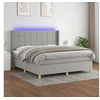 Image de Boxspring met matras en LED stof lichtgrijs 160x200 cm3138885