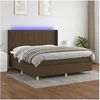 Image de Boxspring met matras en LED stof donkerbruin 180x200 cm3138896