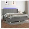 Image de Boxspring met matras en LED stof donkergrijs 200x200 cm3138902