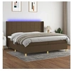 Image de Boxspring met matras en LED stof donkerbruin 200x200 cm3138904