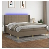 Image de Boxspring met matras en LED stof taupe 200x200 cm3138905
