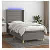 Image de Boxspring met matras en LED stof donkergrijs 80x200 cm3138910